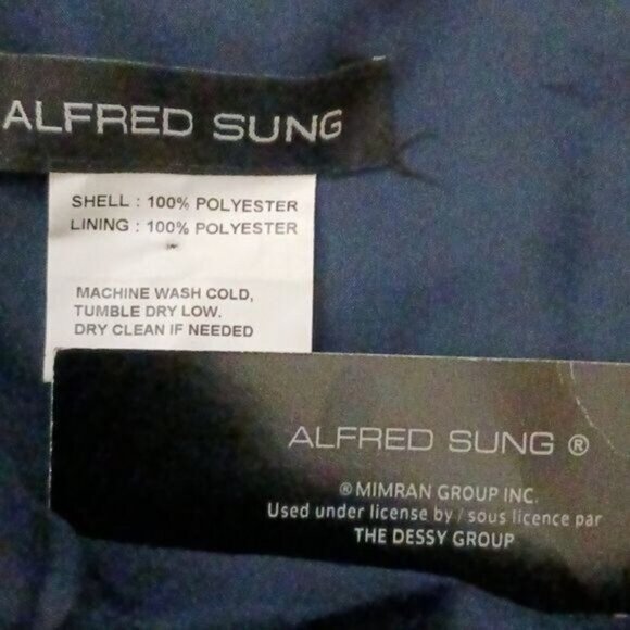 NEW Alfred Sung Draped One-Shoulder Satin Maxi Dress Midnight Navy, Size 2 D815S - Picture 6 of 12